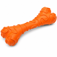 Jouet à mâcher pour chien en caoutchouc en forme d'os de fromage, interactif, durable, pour le nettoyage dentaire, disponible en 2 tailles