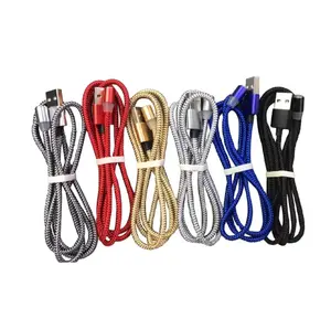 HOT Sale 1m 2m 3m LED Magnetic 3 in1 Charger Cable High Quality Android USB 2.0 Fast Charging Nylon Micro USB Cable For phone