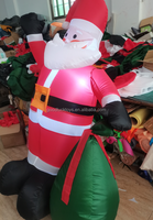 Vente chaude Décorations De Noël Extérieures Personnalisées 6ft LED Lumières promotion debout gonflable Noël Père Noël