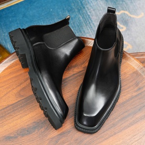 Botas de Hombre Estilo Otoño 2025, Botas Cortas Inglesas con Suela Gruesa, de Cuero, Casuales, con Punta Redonda, Modernas y a la Moda - Product Image 4