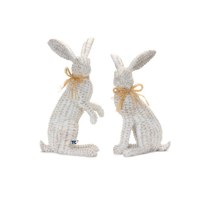 Artículos calientes 2024 ratán mimbre conejitos estatua conejo adornos estatuilla Animal artesanía hogar mesa escritorio decoración escultura - Product Image 3