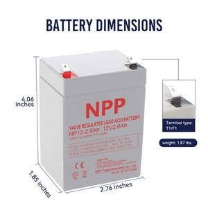 แบตเตอรี่ตะกั่วกรดแบบปิดผนึก 12V 9Ah/10Ah/2.6Ah/3.2Ah อายุการใช้งาน 5 ปี สำหรับระบบพลังงานแสงอาทิตย์ รถกอล์ฟ และเครื่องมือไฟฟ้า - Product Image 3