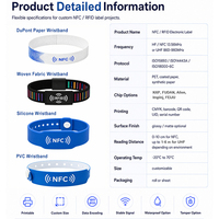 Pulsera NFC RFID F08 ISO 14443A Personalizada, Impermeable, para Eventos Escolares, Entrada de Estudiantes y Pagos sin Efectivo