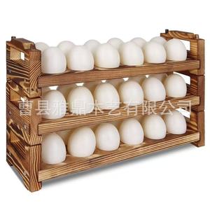 Support à œufs en bois à 3 niveaux empilable, rangement de cuisine, couleur naturelle - Product Image 1