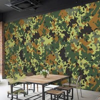 Papier peint mural camouflage militaire classique, imprimé camouflage vintage pour restaurant, loft, bar, espace de jeu, décoration murale de fond