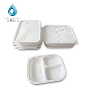 Kangran tạo ra oxy phong cách Mỹ 5 ngăn thức ăn nóng Hộp Ăn Trưa lò vi sóng tủ đông phân hủy sinh học nhà hàng dùng một lần - Product Image 2