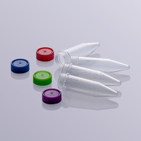 Tube à centrifuger conique transparent Aisaisi 5 mL BS-50-BS-S avec bouchon à vis bleu, stérile, sans enzyme, force centrifuge maximale