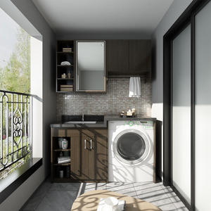 Mueble de Lavadero Moderno Independiente de Alta Calidad, Impermeable, con <span class=keywords><strong>Lavadora</strong></span>, para el Hogar - Product Image 3