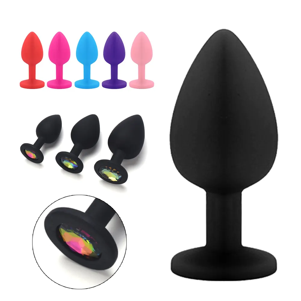 3 Sizes Sex Shop Adult Silicone Jewelry Anal Trainer Sex Prostate Back Yard Toy Anal Butt Plug for Women Man Couple Gay Unisex