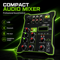 Console de mixage audio mini 3 canaux professionnelle AOFO MX-302 avec enregistreur intégré, console DJ compacte pour karaoké, enregistrement, sonorisation en direct