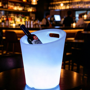 Cubo de Hielo de Plástico Impermeable de 5L con Luz LED RGB Recargable, Doble Pared, para Bar, Ambiente Festivo, Fiestas, Certificado CE, Duradero - Product Image 3
