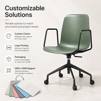 Chaise de bureau pivotante de style moderne et simple, ergonomique, avec accoudoirs en plastique PP, pour conférence, réception, invités