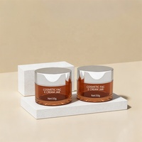 Pot cosmétique de 50g en plastique acrylique teinté avec couvercle pour shampoing, masque facial, crème corporelle, beurre corporel, baume nettoyant pour le visage