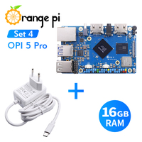 Orange Pi 5 Pro 16 Go + Alimentation 5V5A Type-C Mini PC Kit Carte Mère Unique DDR5 Rockchip RK3588S Kits de Cartes Ethernet Gigabit