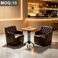 Ensemble de meubles de bar de luxe moderne personnalisable OEM ODM avec 4 chaises en cuir PU et table en bois massif pour bar à domicile et usage commercial