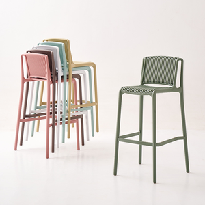 Sedia da <span class=keywords><strong>Bar</strong></span> in plastica all'ingrosso di alta qualità più venduta altezza da banco impilabile per hotel e ristoranti moderni - Product Image 3