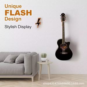 Estante de pared para ukelele estilo americano, estante de exhibición de madera para sala de estar, soporte para colgar erhu - Product Image 3