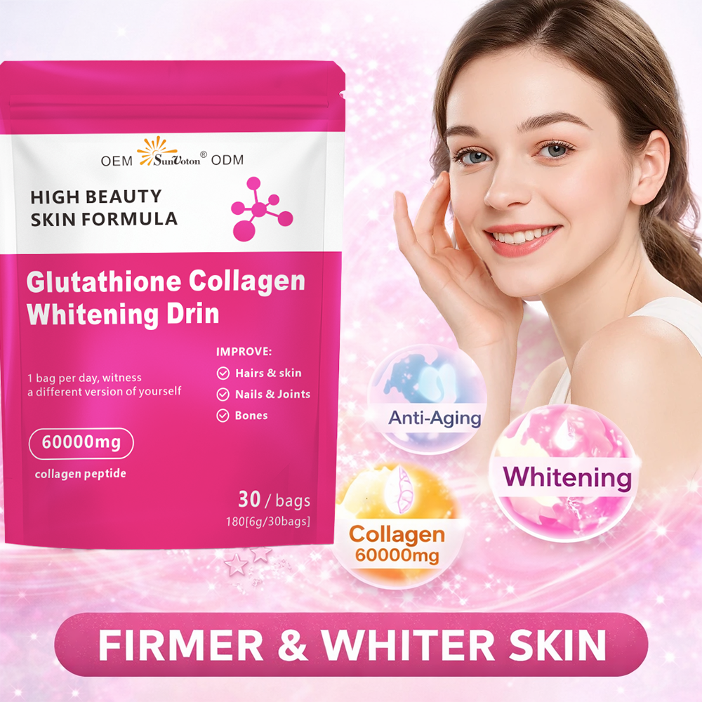 Factory Wholesale Natural Glutathione Collagen Antioxidant Immune Support Whitening Powder Drink Improves Hair Skin Nails Joints