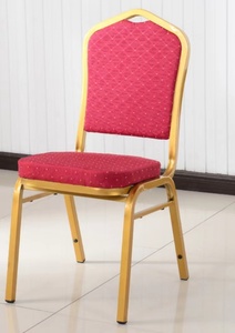 Wholesale Gold <strong>Frame</strong> Event Chair Red Seat <strong>Stacking</strong> Banquet Hall Chairs for Church Wedding Conference Celebrating Ceremony Hotels - Product Image 3