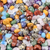 Perles de cristal en forme de lune de 15 mm, mini-gemmes naturelles en vrac, perles de guérison pour la fabrication de bijoux, décoration de bureau et de maison