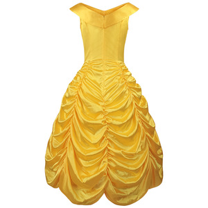 Costume de princesse d'Halloween, costume de série télévisée, vêtements pour femmes, robe de princesse jaune + accessoires de gants - Product Image 5