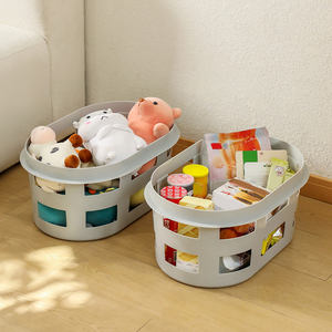 Cesta redonda para el hogar con ventilación, baño doméstico o <span class=keywords><strong>de</strong></span> hotel para guardar <span class=keywords><strong>ropa</strong></span>, cesta <span class=keywords><strong>de</strong></span> plástico para la colada, caja <span class=keywords><strong>de</strong></span> almacenamiento - Product Image 6