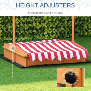 <span class=keywords><strong>Bac</strong></span> <span class=keywords><strong>à</strong></span> <span class=keywords><strong>sable</strong></span> extérieur moderne, écologique et durable en bois, avec deux bacs en plastique, toit réglable en <span class=keywords><strong>hauteur</strong></span>, caractéristiques de sécurité et rangement multifonctionnel - Product Image 6