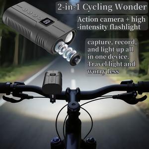 ไฟฉาย HD 1080p กล้องติดจักรยาน ไฟหน้าบันทึกภาพการเคลื่อนไหว พร้อมการ์ดหน่วยความจำ TF สำหรับการบันทึกวิดีโอการขี่กลางแจ้ง - Product Image 4