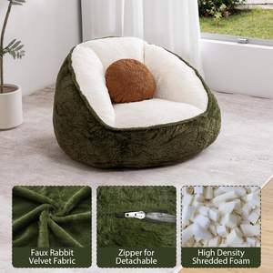 Canapé pouf de type nouveau, blanc crème, pour chambres d'hôtel, salons, détachable, lavable, assemblage gratuit, personnalisable - Product Image 4