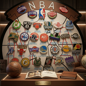 Badge de basket-ball souvenir, épinglette de col d'équipe, Laker Warrior Buck Nets Clippers, cadeau périphérique, badge en métal émaillé - Product Image 1