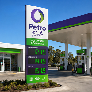 Panneau de station-service avec profil en aluminium, éclairage frontal, étanche IP65, CE ROHS, haute luminosité, affichage des prix du carburant - Product Image 1