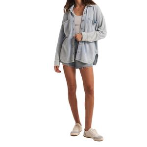 Camisas de Manga Larga para Mujer, Personalizadas, Extra Grandes, Color Azul Claro, Estilo Casual, Lavadas, Cómodas y Transpirables, para Otoño - Product Image 6