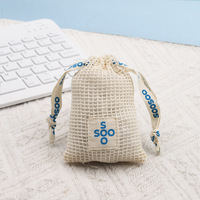 Sac de rangement en coton à cordon de serrage, personnalisé avec logo, doux, portable, multi-usages, pour cosmétiques, voyages, cadeaux