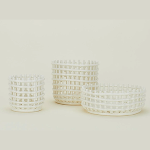 Cestino di scarico ciotola di frutta server per il pane cestino intrecciato in <span class=keywords><strong>ceramica</strong></span> bianca cesto di frutta intrecciato in <span class=keywords><strong>ceramica</strong></span> - Product Image 2