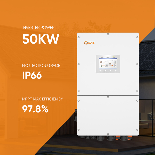 Solis Factory Direct Sell IP66 30kW 50kW High Voltage 3 Phase Powmr Hybrid Solar Inverter Power Mppt Pure Sine Wave Inverter