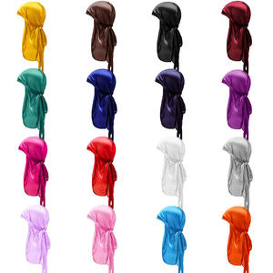 Sıcak satış çocuklar saten Durags kafa Wrap Polyester ipek Durag kap uzun kuyruk geniş kayış 360 dalgalar kap ile yürüyor Boy kızlar için - Product Image 2