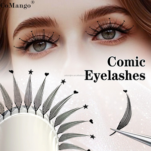 CoMango Comic Feathered Spire Eyelashes Extension Premade Volume Individual Pteris Elf False Lashes Fast Shipping - Product Image 2