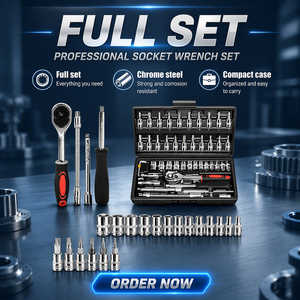 ชุดประแจวงล้อ BYTOOL 46 ชิ้น ผลิตจากเหล็กชุบโครเมียม ขนาด 1/4 นิ้ว ระบบเมตริกและ SAE แรงบิดสูงสุด 80 นิวตันเมตร รองรับ OEM ปรับแต่งได้ - Product Image 2