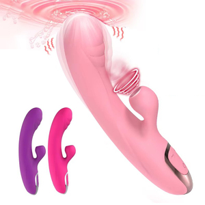 Vibratore Coniglio Aspirante con Stimolazione del Punto G e Clitoride, Aspirazione ad Aria Pulsata, Doppio Motore, Dildo Vibrante in Silicone, Giocattoli Sessuali per Adulti da Donna - Product Image 1