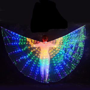 High Quality Rainbow Girls Carnival Props Adjustable Stick <b>Belly</b> <b>Dance</b> Wing Adult Stage Performance Led Wings - Product Image 1