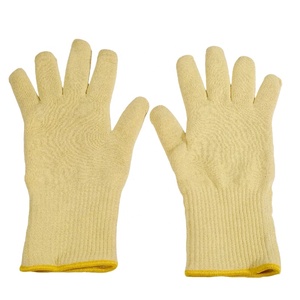 Personalizado 250 ℃    Guantes Resistentes al Calor de Aramida y Algodón Amarillo de Doble Capa, Guantes Largos con Puño, Resistentes a Cortes y Llamas - Product Image 1