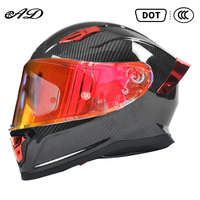 Casque de moto intégral en fibre de carbone avec protection solaire et masque facial pour tout-terrain, doublure en coton – Vente en gros usine AD