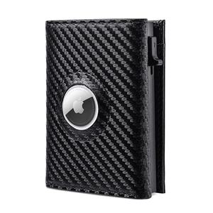 Venta al por mayor de gran capacidad de los hombres Cartera de cuero genuino automático pop-up de metal antirrobo cartera tarjetero para el seguimiento de <span class=keywords><strong>Airtag</strong></span> - Product Image 1