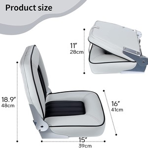 Siège de bateau à dossier haut, rembourré, résistant aux UV, pliable, pour passagers de bateaux - Product Image 4