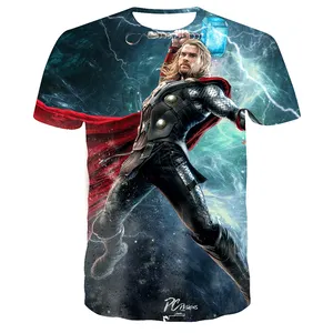 T恤超级英雄t恤3D打印t恤男士漫威健身健身房服装男顶级肌肉适合t恤3D男士t恤