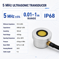 Sensor ultrasónico de 5 MHz con sensor de temperatura, 0.8 °   Transductor de Haz Estrecho para Detección de Nivel de Combustible en Tanques Automotrices, Alcance de 1 m