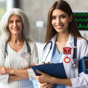 かわいい漫画スタイルの光沢のあるストレッチ可能なデジタルナースドクターバッジクリップ病院胸の格納式クリップオンハンギングウォッチ - Product Image 3