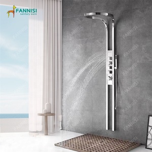 Nouveau design de luxe <span class=keywords><strong>Cascade</strong></span> autour du grand toit Salle de bain Arroseur mural Ensemble de douche Panneau de système - Product Image 1