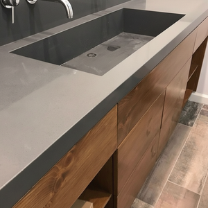 ตู้ไม้วีเนียร์ติดผนังโต๊ะเครื่องแป้งในห้องน้ำ - Product Image 1