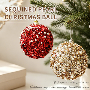 Pallina di Natale in Schiuma con Paillettes Impermeabile 8cm, Decorazione per Albero con Stampa Digitale a Colori per Festività - Product Image 1